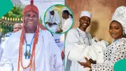Ooni Playfully Teases Lateef Adedimeji Over Triplets' Birth During Palace Visit