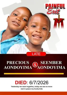 Benue Children Burnt to Death by Father's Girlfriend: Obituary Released