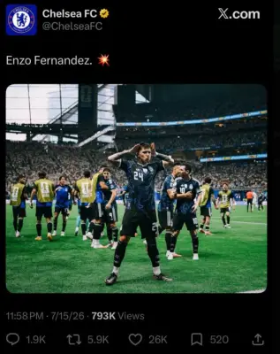 Chelsea deletes Enzo Fernandez post after England World Cup loss to Argentina