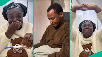 Lady Captures Husband's Emotional Reaction to Pregnancy After 7-Year Wait