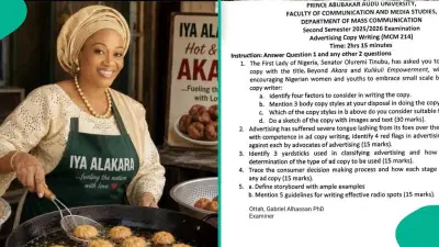 Nigeria First Lady's Akara and Kulikuli Comments Feature in University Exam