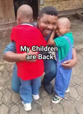 Nigerian man reunites with children 6 months after wife allegedly disappeared with them