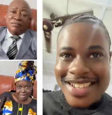 Nigerian man's parents react to his new plaited hairstyle in viral video