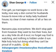 Actress Shan George Blames Lesbianism for Failed Marriages, Slams Divorcing Women