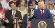 Audience member mocks Trump behind his back during Georgia rally speech