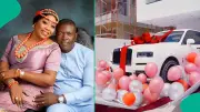 Billionaire Ned Okonkwo gifts wife Rolls-Royce Cullinan, she kneels in appreciation