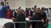 Delta Commissioner Kneels Before Governor Oborevwori, Nigerians React