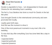 Delta Gov's Aide Blasts Davido for Skipping Soso Soberekon's Wedding