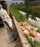 Lagos Commissioner vows to prosecute man dumping refuse in Lekki canal