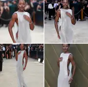 Lupita Nyong'o Stuns in Revealing Silver Gown at 'The Odyssey' Premiere