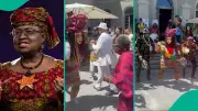 Okonjo-Iweala Dances With Igbo Masquerade at WTO Open Day