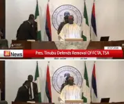Tinubu and FEC members reciting old national anthem in viral video