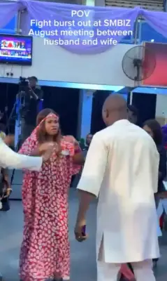 Drama in Enugu as man storms August meeting, tries to drag wife out