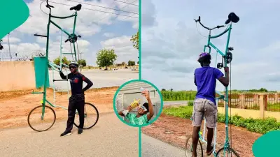 Kebbi cyclist builds viral tall bicycle without engineering degree