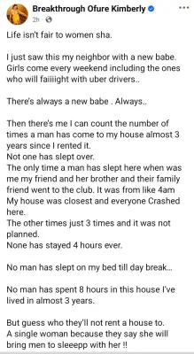 Nigerian Lady Decries Unfair Housing Rules for Single Women