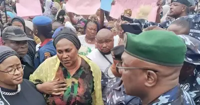 Osun governor's wife leads protest, alleges APC official stripped naked