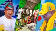 Accord Party Supporters Celebrate as Adeleke Leads in Ede North Polling Unit