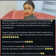 Actress Sarah Martins Slams Uncomfortable Business Class Flight to Canada