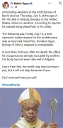 Catholic Priest: World Moves On 24 Hours After Archbishop's Death