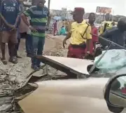 Female Driver Dies in High-Speed Crash into Lagos Building