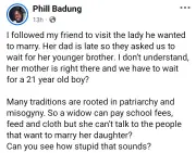 Nigerian Man Slams Patriarchy in Marriage Negotiations After Widow Sidelined