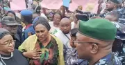 Osun governor's wife leads protest, alleges APC official stripped naked