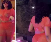 Uche Ogbodo Shows Off Post-Surgery Look in See-Through Outfit