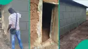 Man Plasters Mud House With Cement, Decorates With Artwork, Sparks Reactions
