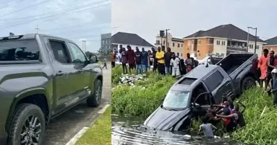 Outrage as police free man who crashed ₦130m Toyota Tundra into Lagos canal